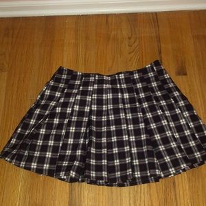 Maroon plaid school girl skirt